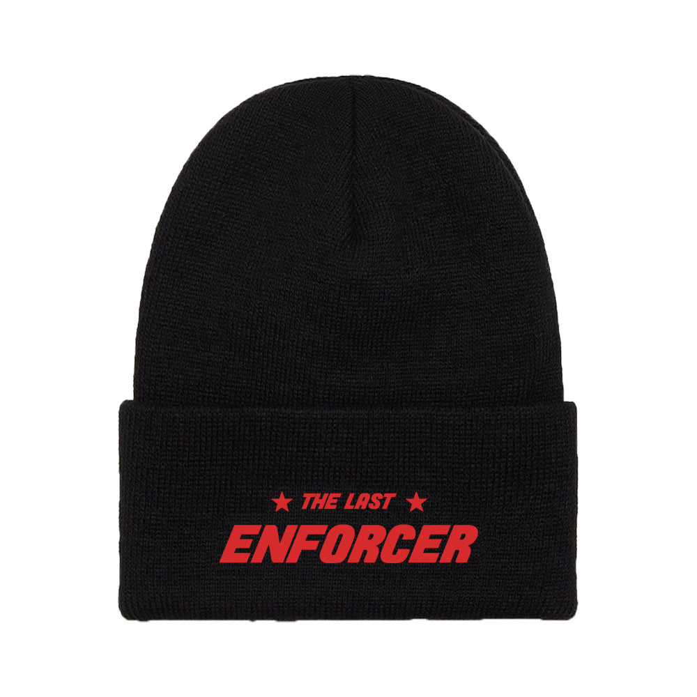 Black::The Last Enforcer Beanie in Black + Red