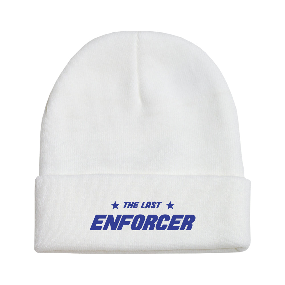 White::The Last Enforcer Beanie in White + Blue