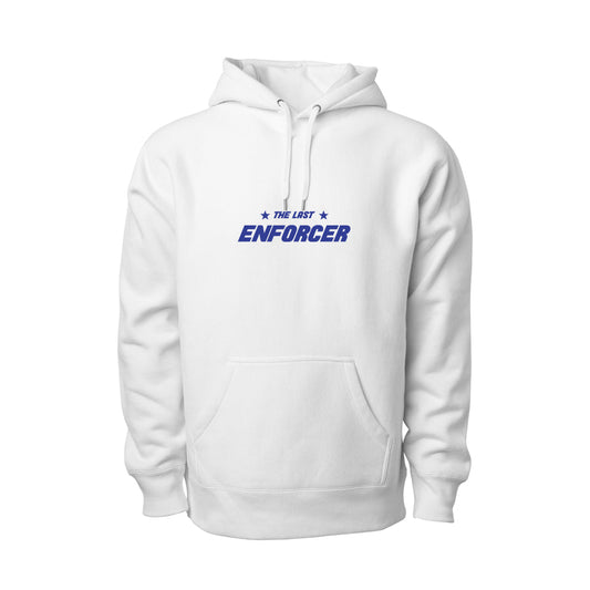 White::The Last Enforcer Hoodie in White + Blue