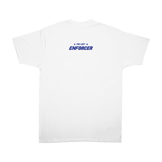 White::The Last Enforcer Short Sleeve T-Shirt in White + Blue